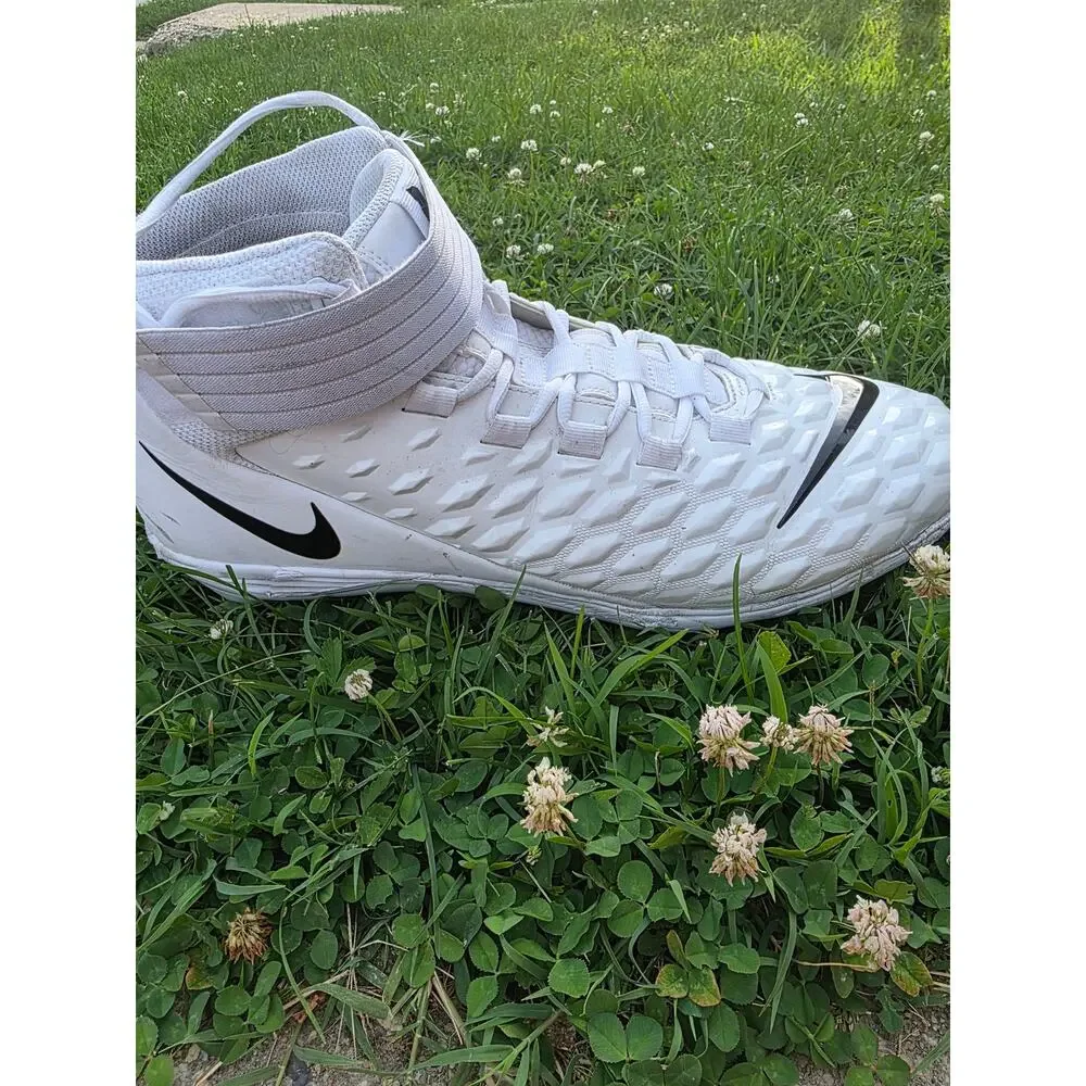 Nike Force Savage Elite Football Cleats White Black Size 17